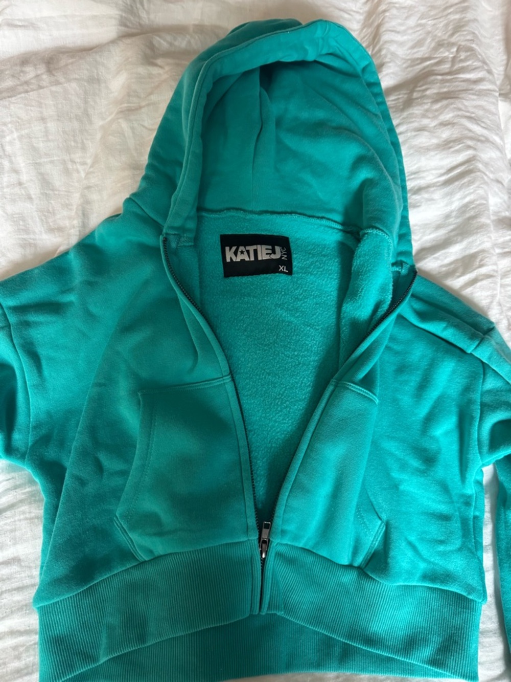 KATIEJ Teal Zip-Up Hoodie Girls XL